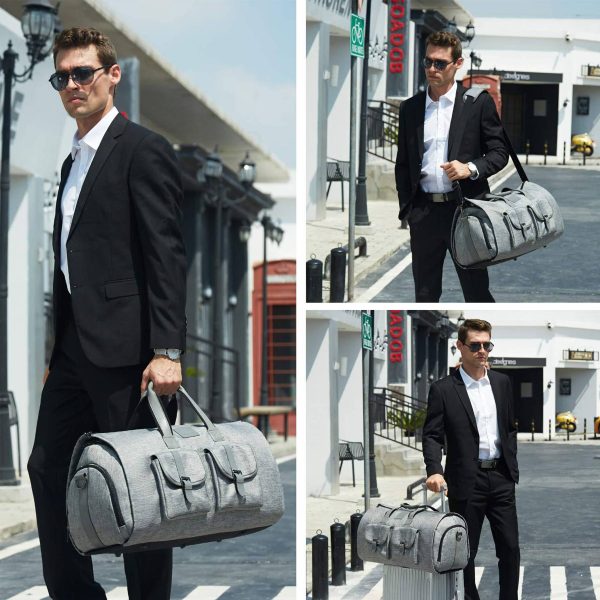 Oxford waterproof Garment Travel Duffel Bag with Shoe Pouch - Image 5