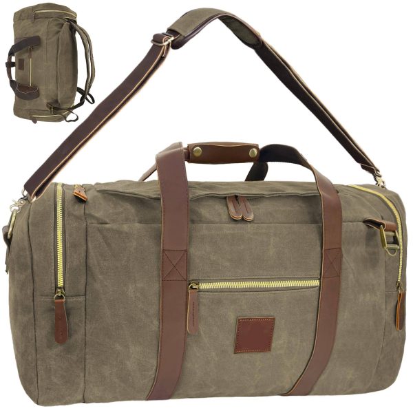 Large Capacity Canvs Backpack Duffel Bag For Travel - Image 3