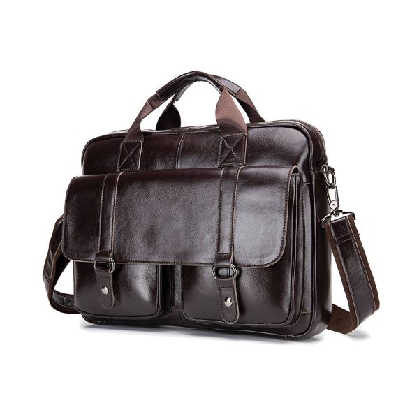 Genuine Leather Laptop Tote Bag - Image 3