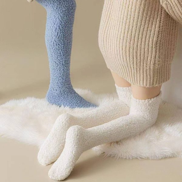 Women's Warm Breathable Knee-High Velvet Socks - Image 8