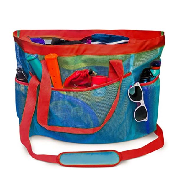 Nylon Mesh Beach crossbody Bag with Zipper - Image 4