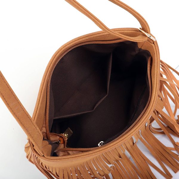 PU leather Fringe Hobo Tassel crossbody bag for Women - Image 5