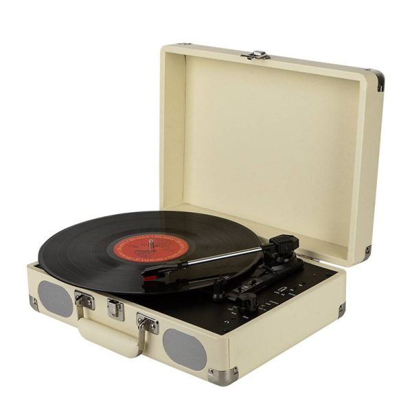 Blutooth in/out suitcase vinyl record player turntable - Image 2