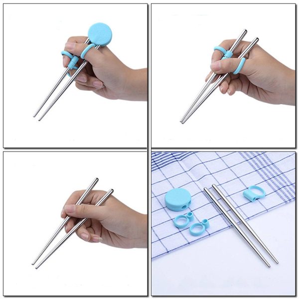Stainless Steel Silicone Children Training Chopsticks - Image 4