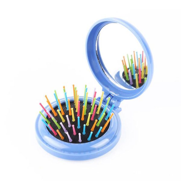 Mini 2-in-1 Plastic Pop-Up Mirror Brush - Image 2
