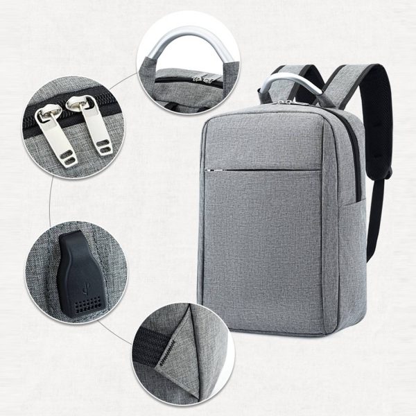 Oxford Backpack Laptop Bag for Travel With Charging Port - Image 5