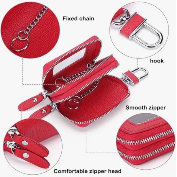 Durable car key bag w/ double zippers - Image 9