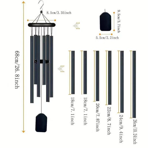 Aluminum Wind Chime Balcony Pendant - Image 3