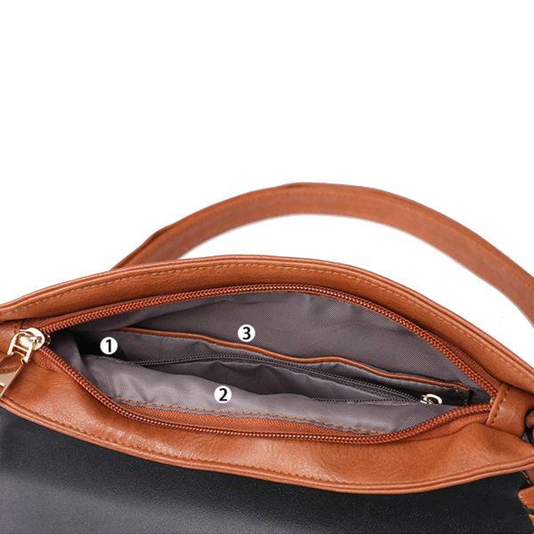 Women's PU Leather Envelope Purse Messanger Bag With Tassels - Image 4