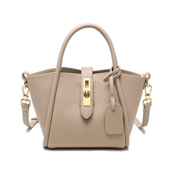 Genuine Leather Stylish cross-body bucket bag - Image 3