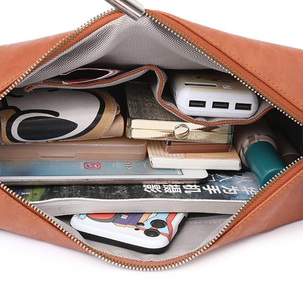 PU Leather Crescent Shoulder Hobo Purses for Women - Image 5