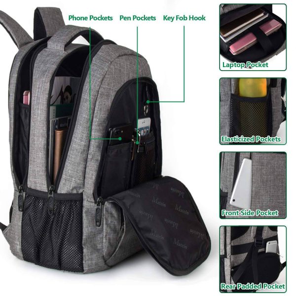 Business Anti Theft Laptop Backpack with USB Charging Port - Image 7