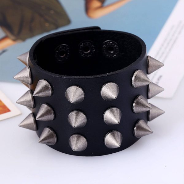 PU Punk hipster bracelet for men - Image 3