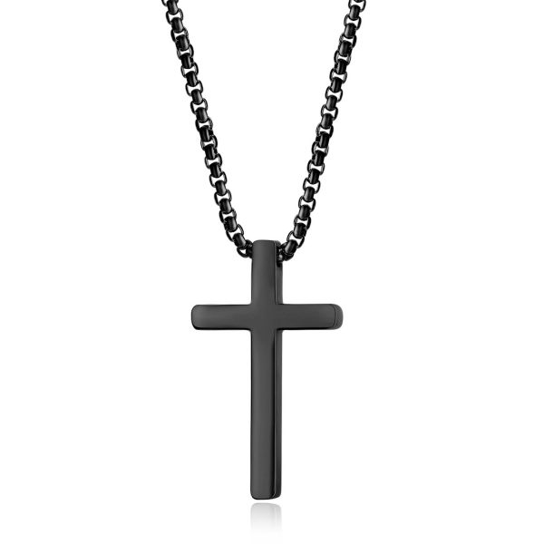 Stainless Steel Simple Statement Cross Necklace