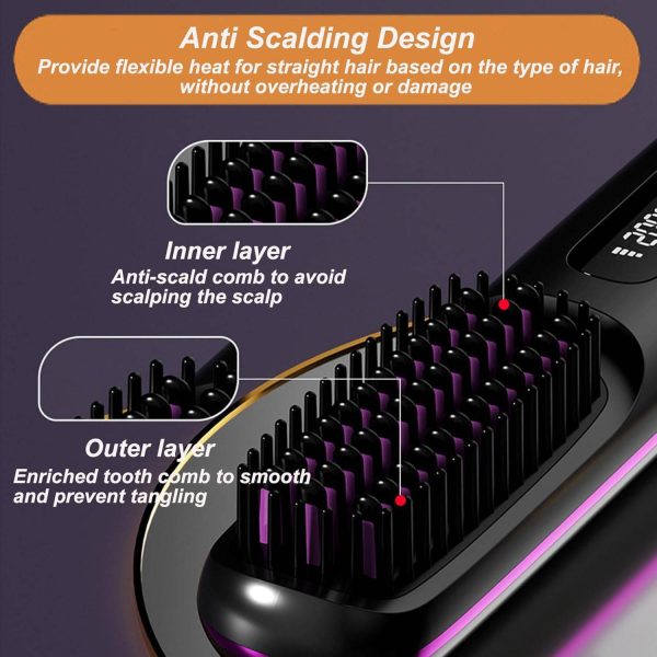 Travel Portable Rechargeable Hair Straightener Comb - Image 5