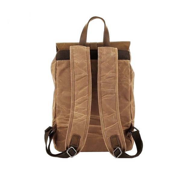 Vintage Waterproof Backpack Daypack Made of Canvas Leather - Image 8
