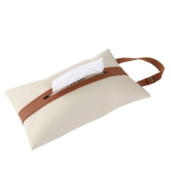 PU Leather Tissues Box with Hanging Strip