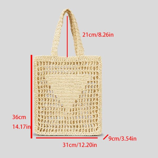 Spacious Crochet Beach Tote Bag – Straw & Mesh - Image 9