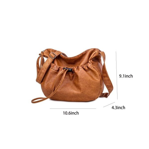 PU Leather Crossbody Drawstring Bags for women - Image 4