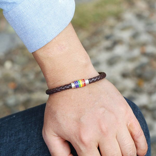 Copper magnetic buckle PU leather bracelet - Image 4