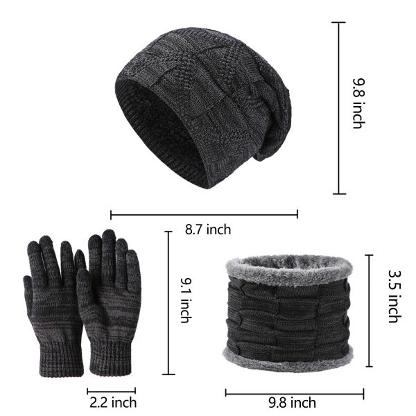 Winter Beanie Hat Scarf and Touch Screen Gloves Set - Image 13