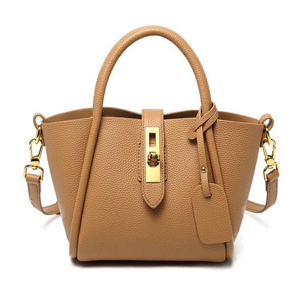 Genuine Leather Stylish cross-body bucket bag - Image 2