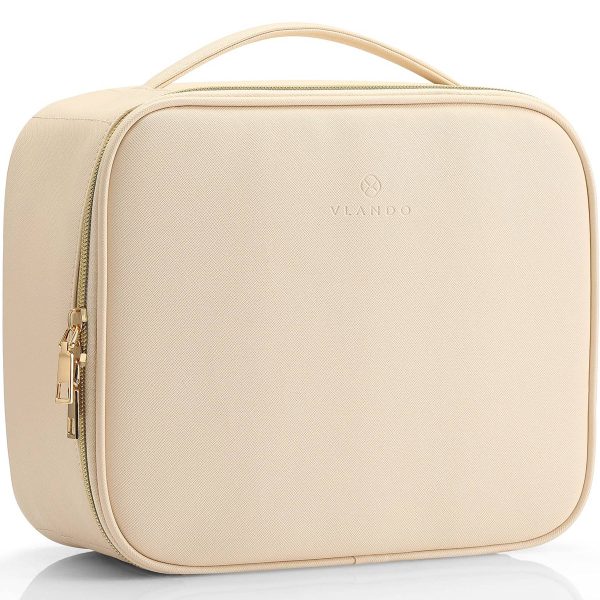 Pu Leather Storage Adjustable Dividers Brushes Cosmetic bag - Image 2