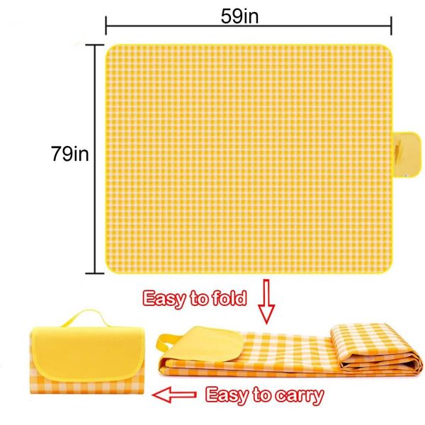 Foldable Waterproof Oxford Picnic Blanket w/ Carry Handle - Image 5