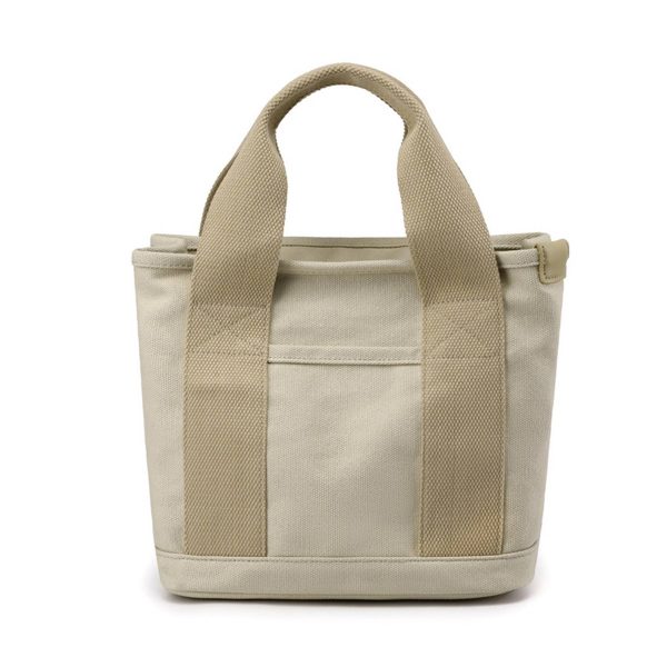 Canvas Small Tote Bag Handbag with Zipper - Image 3
