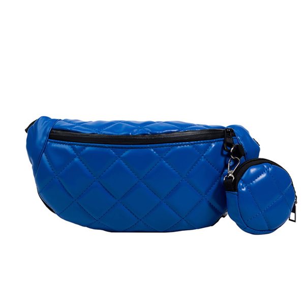 PU Simple And Stylish Rhombus One-shoulder Chest Bag - Image 4