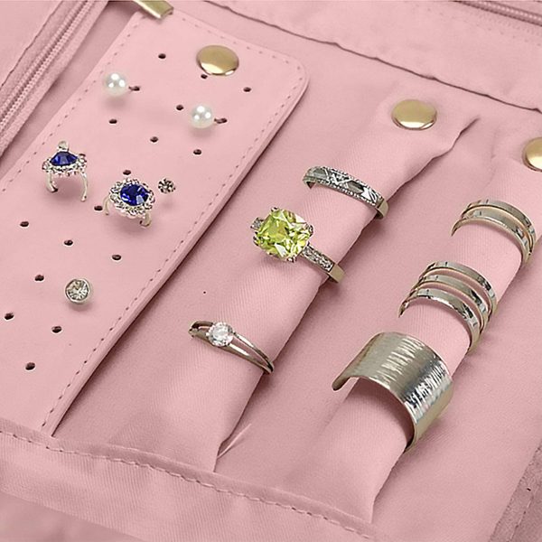 Travel Jewelry Organizer Roll Foldable Case - Image 6