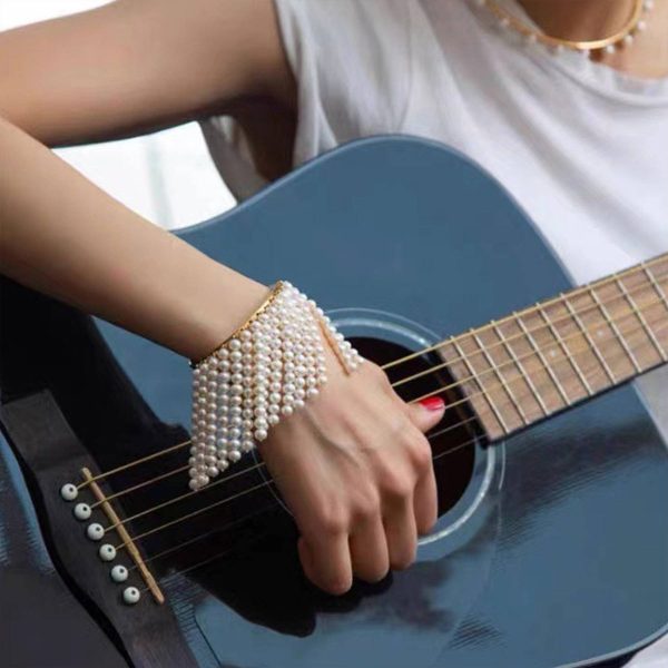 Alloy Pearl tassel opening bracelet