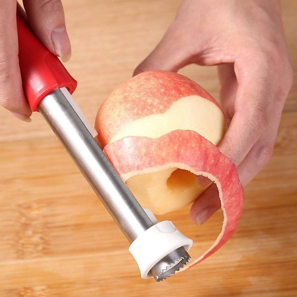 2 in 1 Ergonomic Stainless Steel Fruit Corer Peeler - Image 3
