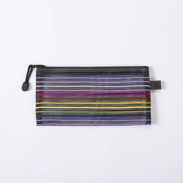 Multicolor Mesh Stationery Storage Bag for Students - Image 4