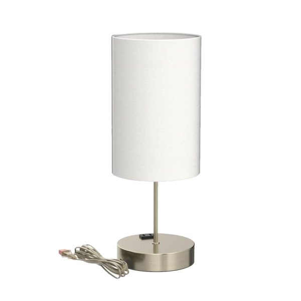 USB Ports Dimmable Touch Control Metal Table Lamp