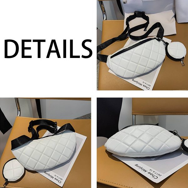 PU Simple And Stylish Rhombus One-shoulder Chest Bag - Image 5