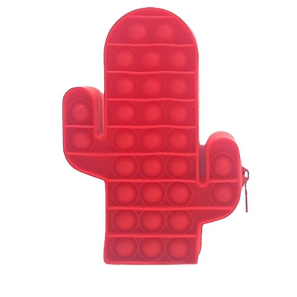 Cactus Shape Silicone Push Pop Bubble Pencil Case