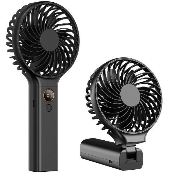 Compact Foldable 6-Speed Handheld Fan LED Display - Image 3