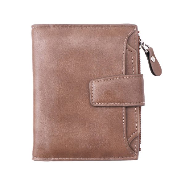PU folding buckle small wallet