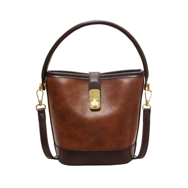 PU Tote Bag w/ Adjustable Strap and Lock Closure - Image 3