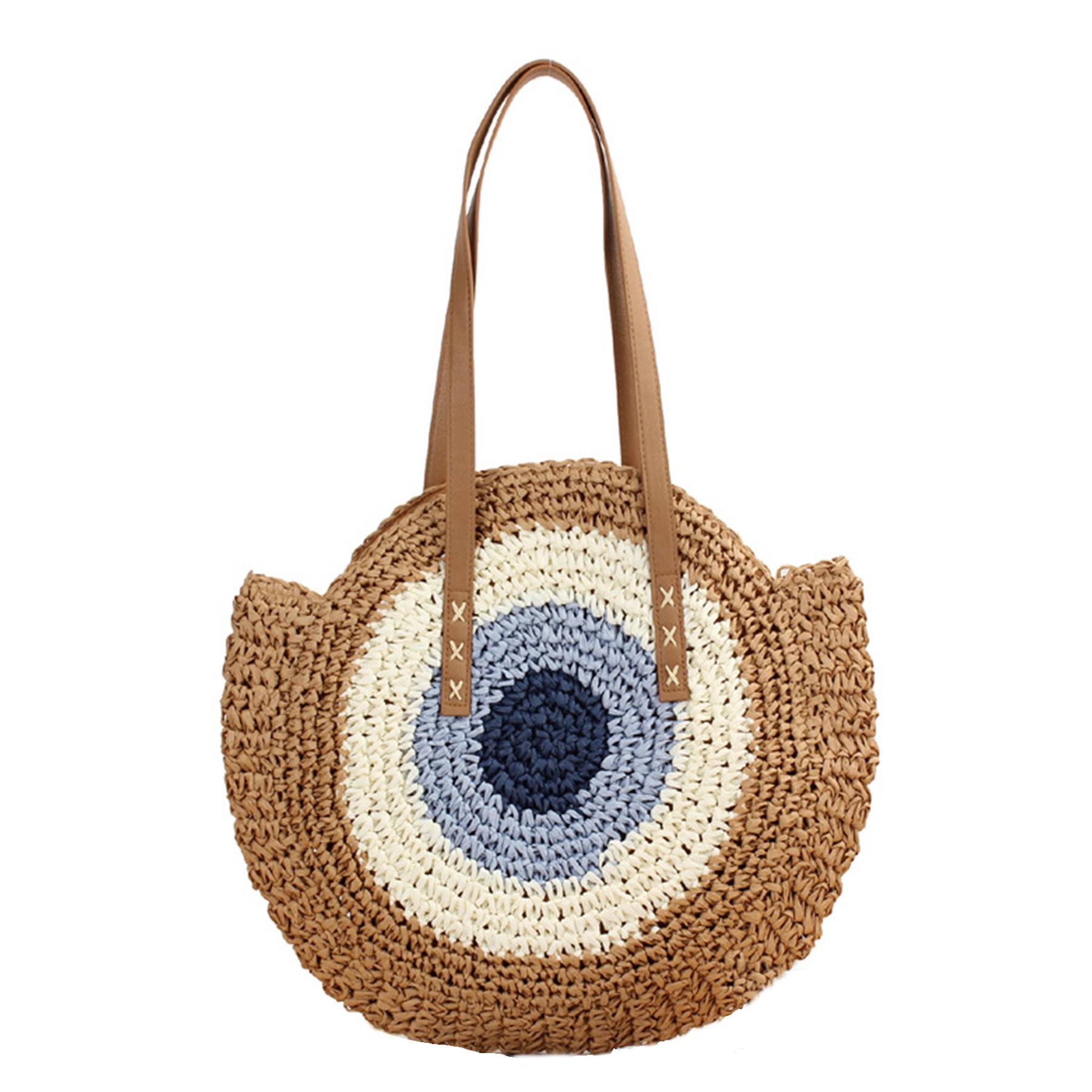 Jute Straw Summer Beach Tote Bags for Vacation Travel - Image 3