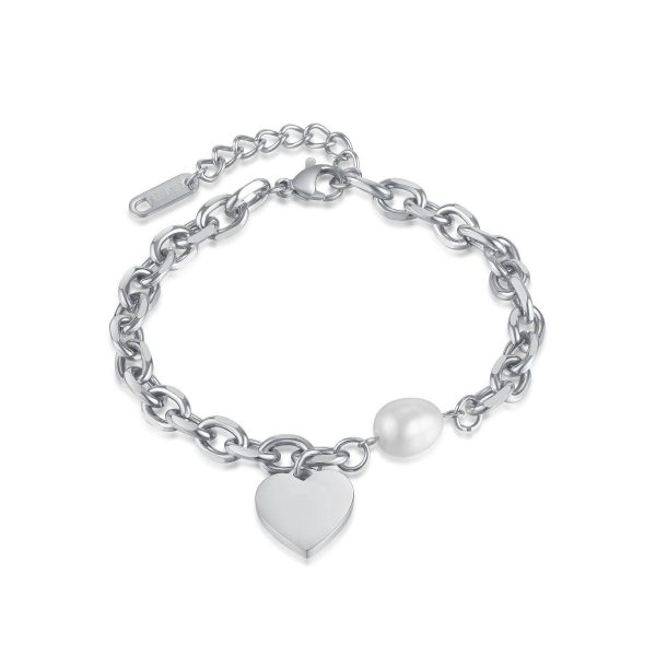 Titanium Steel Love Pearl Bracelet
