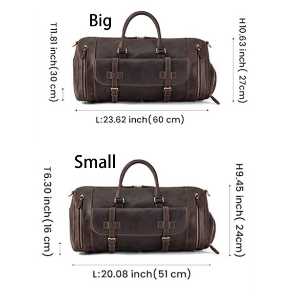 Large Leather Duffle Bag - Image 4