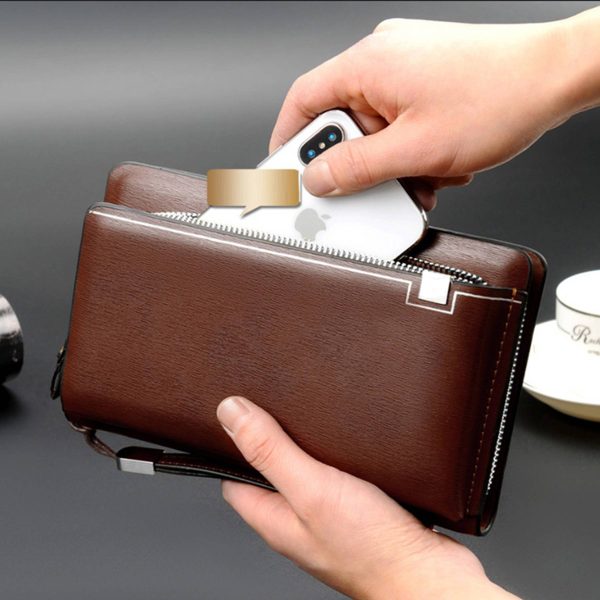 PU Leather Men's Handheld Purse - Image 4