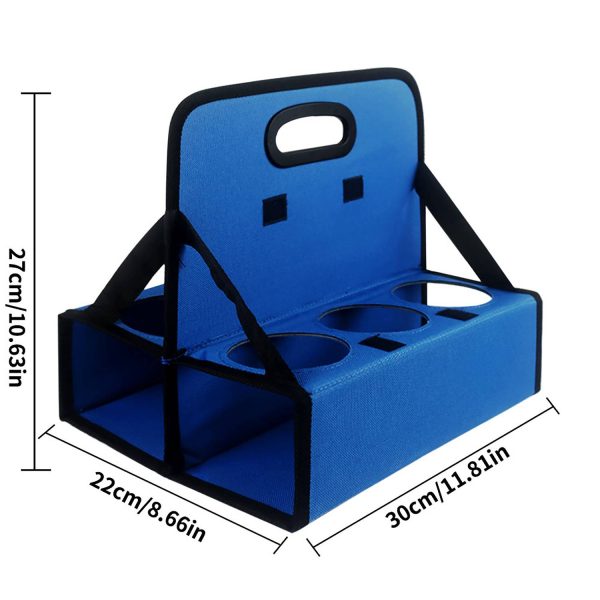 Foldable Portable 6-Slot Polyester Drink Holder - Image 4