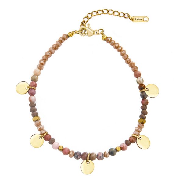 Stainless steel hand-beaded bracelet
