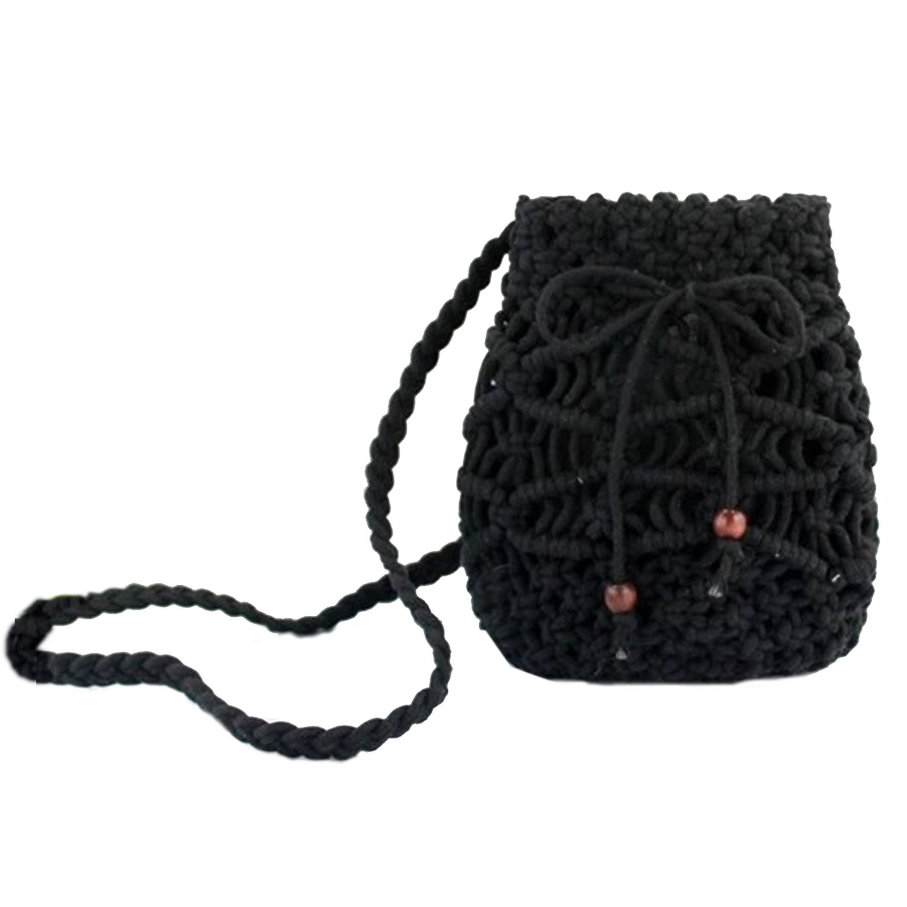 Jute Drawstring Crossbody Beach Woven Bag - Image 3