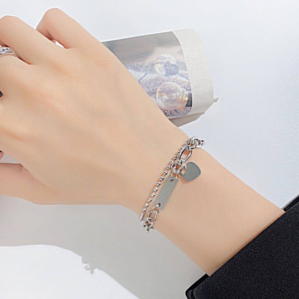 Double layered stainless steel square bracelet - Image 3