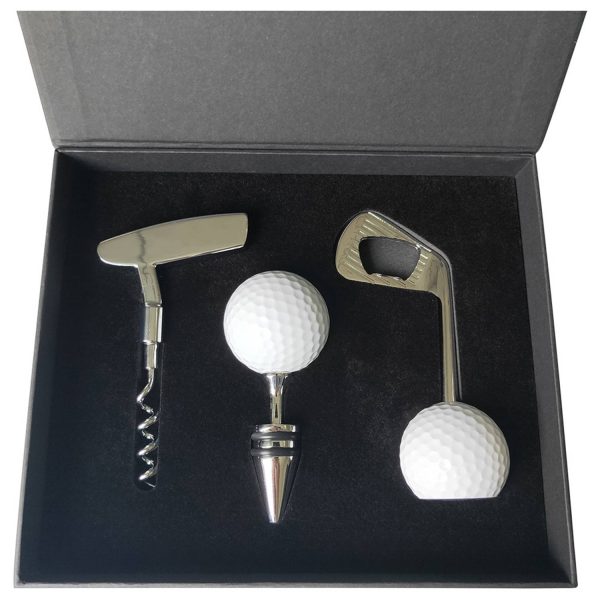Golf Shaped Wine Corkscrew Stopper Beer Bottle Opener Set