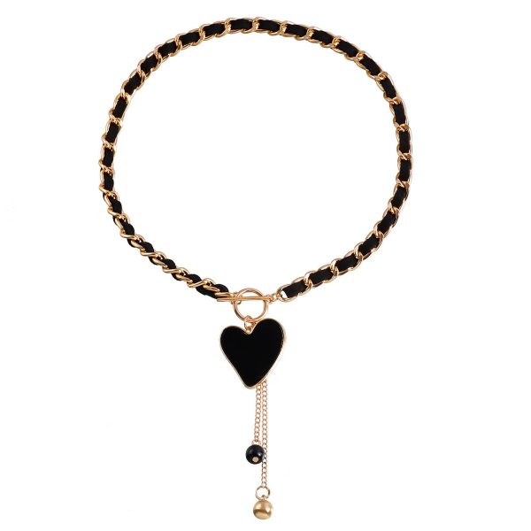Fleece Black love tassel necklace - Image 5